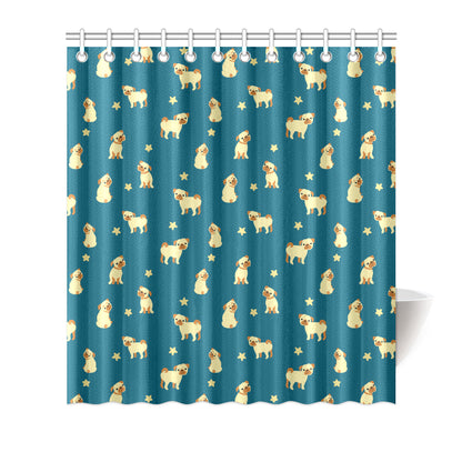 Pug Pattern Print Design A06 Shower Curtain