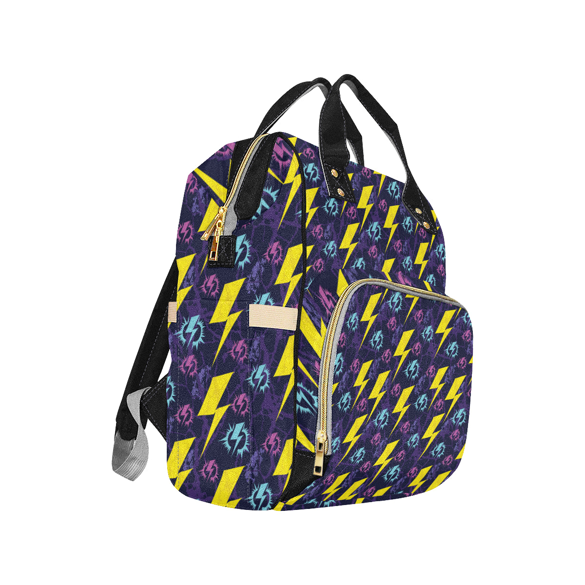 Lightning Thunder Pattern Print Design 01 Diaper Bag Backpack