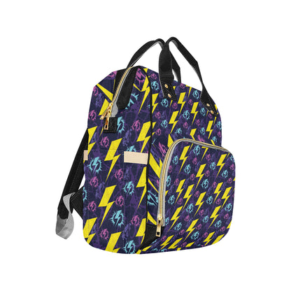 Lightning Thunder Pattern Print Design 01 Diaper Bag Backpack