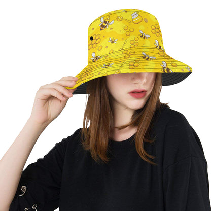 Bee Pattern Print Design BEE01 Unisex Bucket Hat