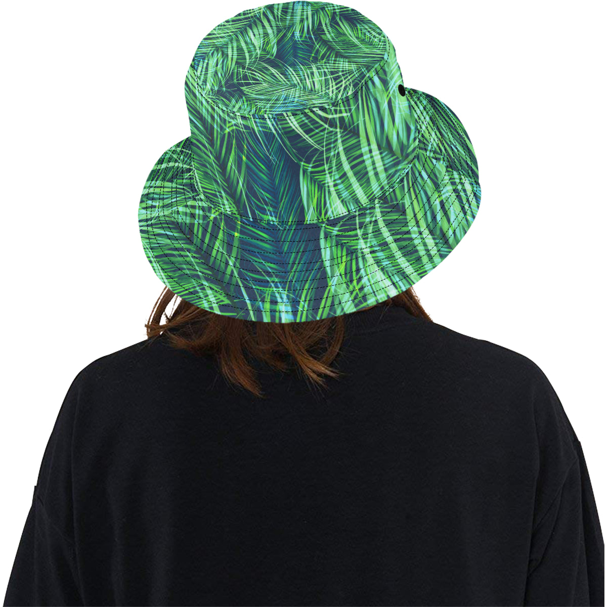Palm Leaves Pattern Print Design PL02 Unisex Bucket Hat