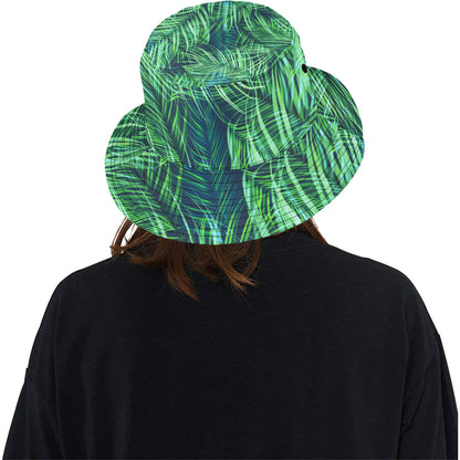 Palm Leaves Pattern Print Design PL02 Unisex Bucket Hat