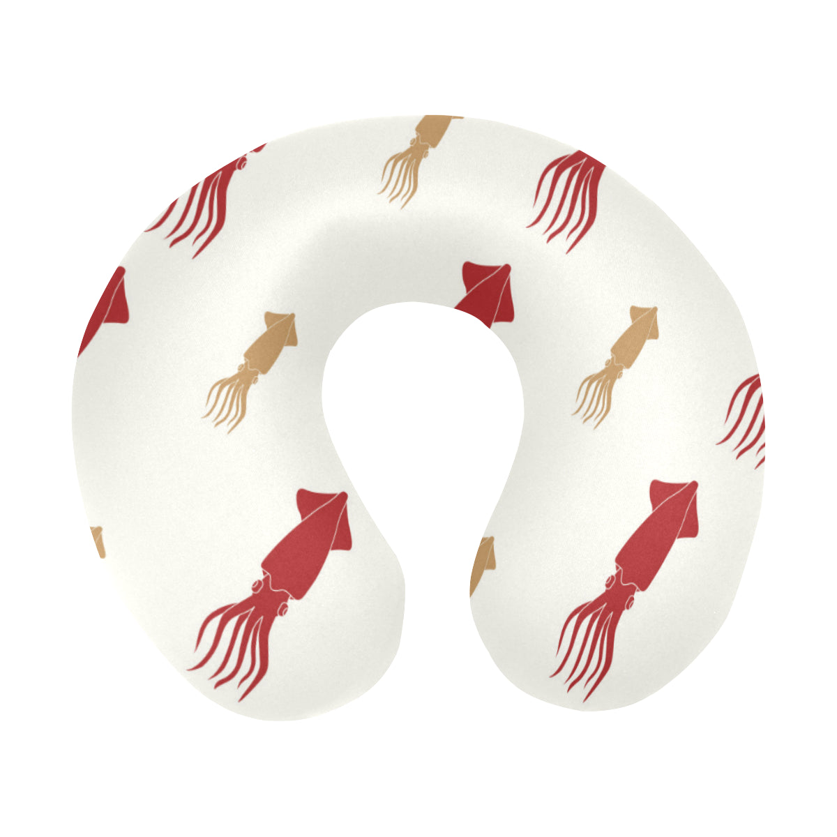 Giant Squid Pattern Print Design 01 U-Shaped Travel Neck Pillow