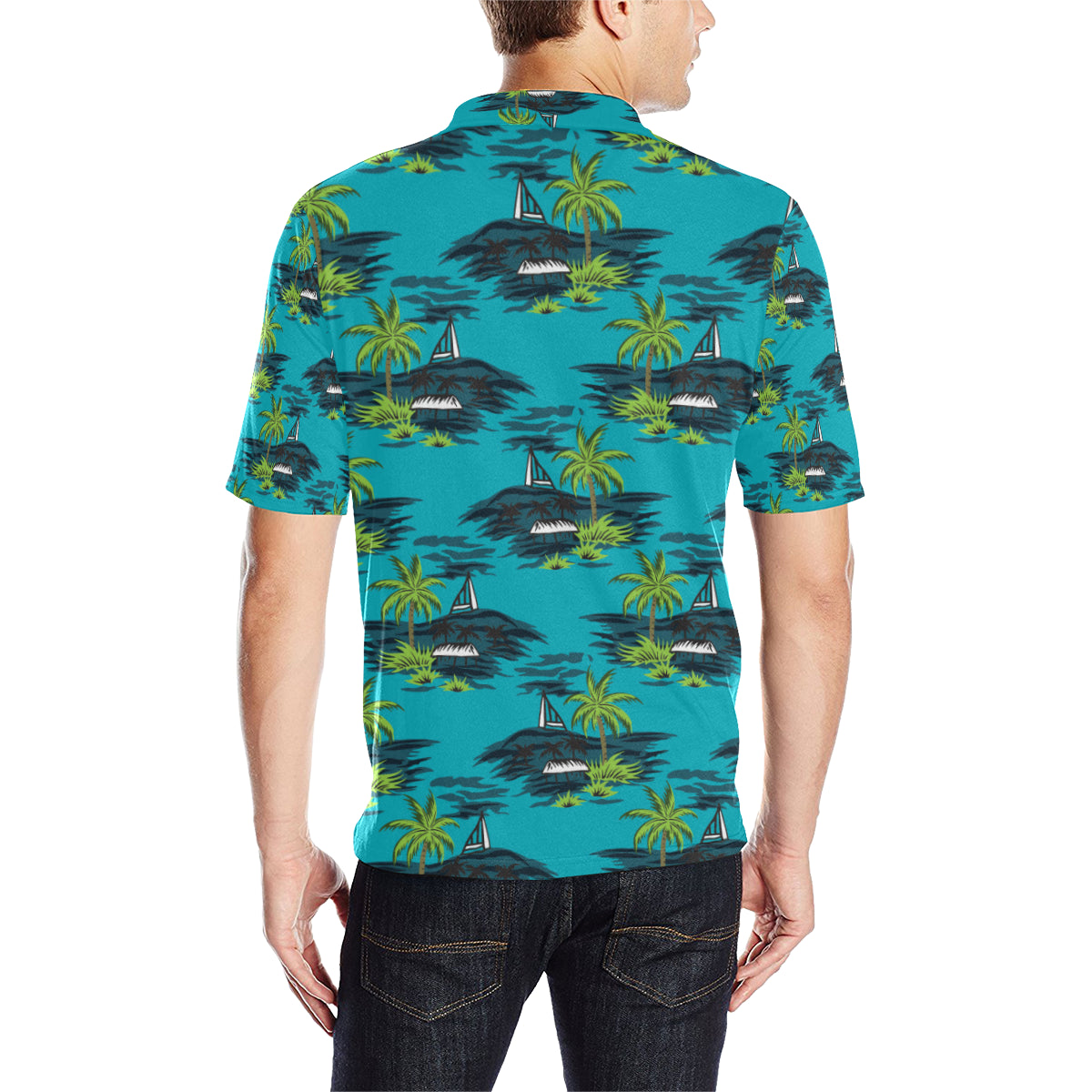 Pacific island Pattern Print Design A01 Men Polo Shirt