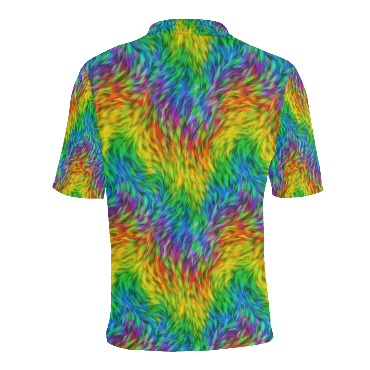 Rainbow Fur Design Print Men Polo Shirt