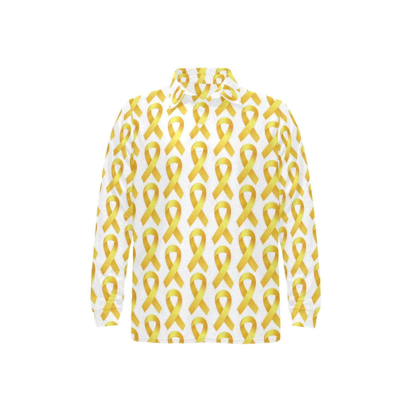 Bone cancer Pattern Print Design 02 Long Sleeve Polo Shirt For Men's