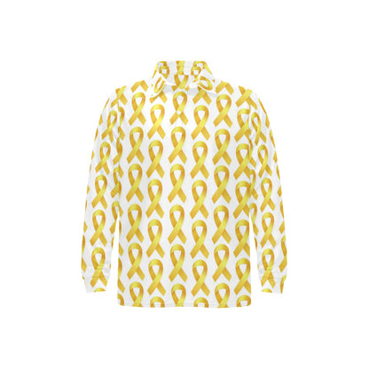 Bone cancer Pattern Print Design 02 Long Sleeve Polo Shirt For Men's