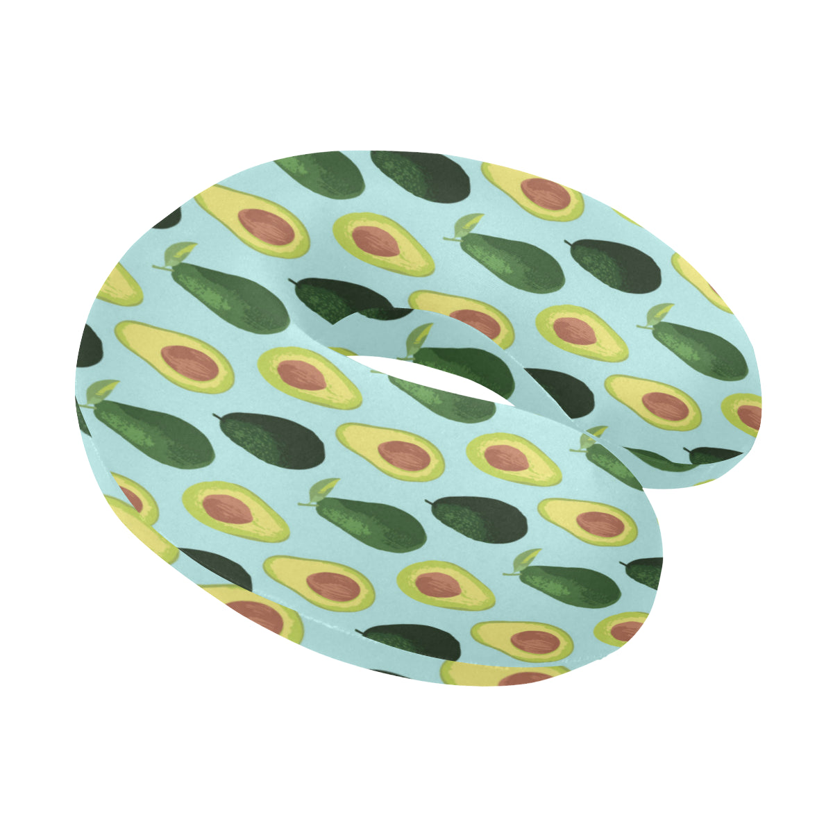 Avocado Pattern Print Design 04 U-Shaped Travel Neck Pillow