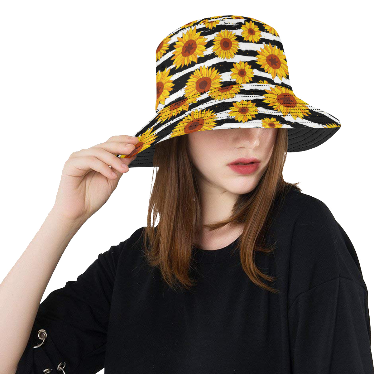 Sunflower Pattern Print Design SF010 Unisex Bucket Hat