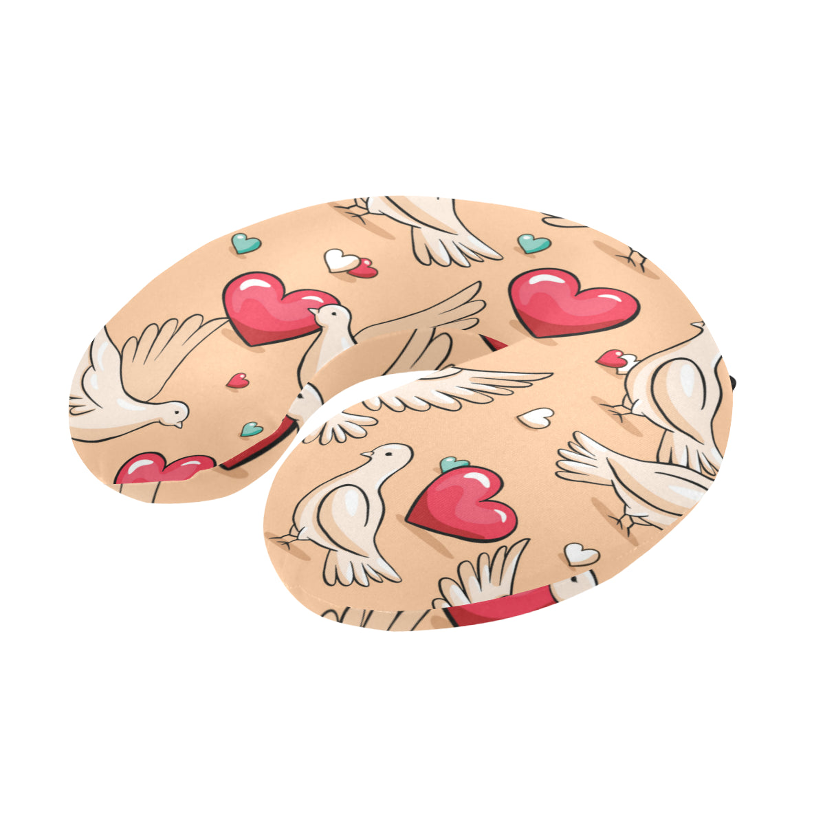 Pigeon Heart Pattern Print Design 04 U-Shaped Travel Neck Pillow