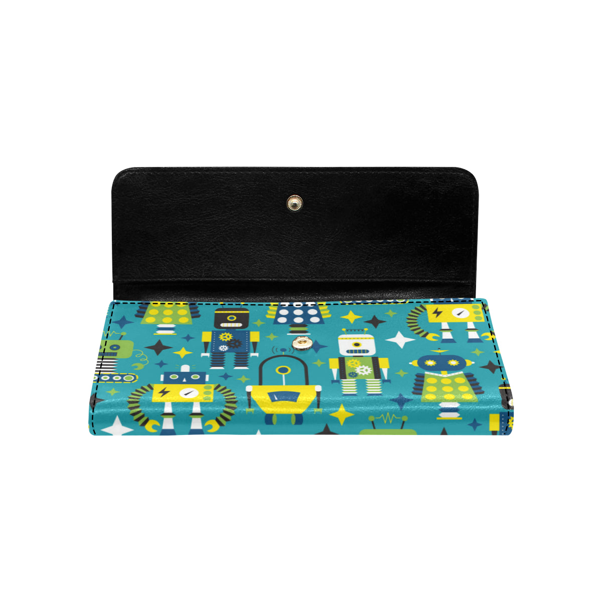 Robot Pattern Print Design A02 Women's Trifold Wallet