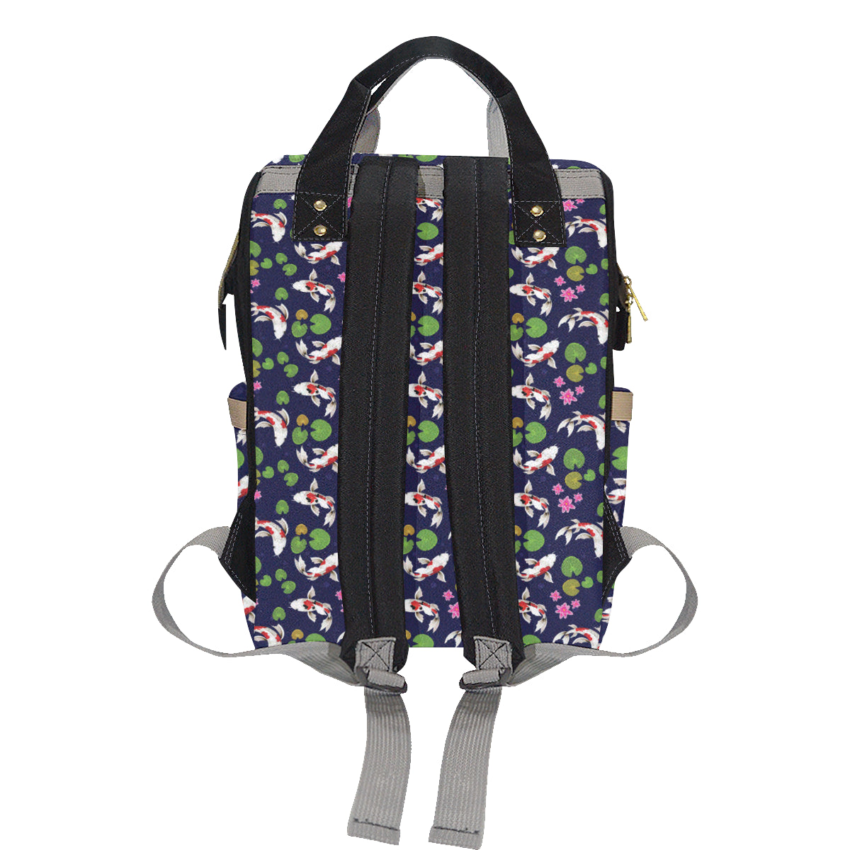 Koi Carp Pattern Design Themed Print Diaper Bag Backpack