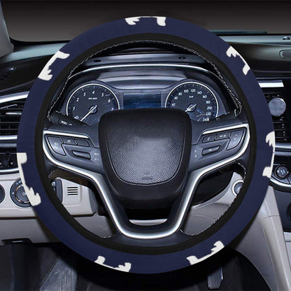 Scottish Terriers Print Design LKS3019 Steering Wheel Cover with Elastic Edge