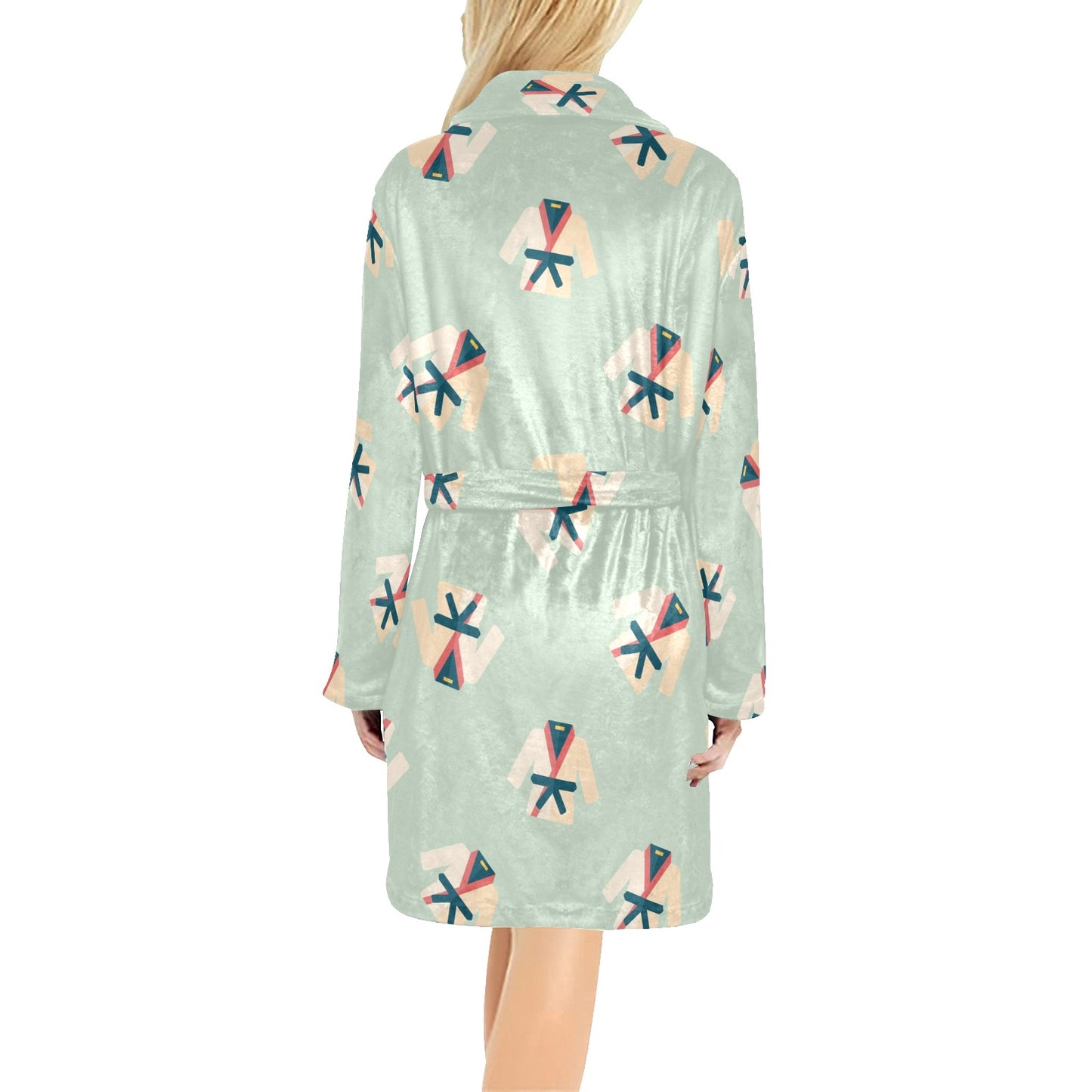 Karate Pattern Print Design 02 Women's Fleece Robe