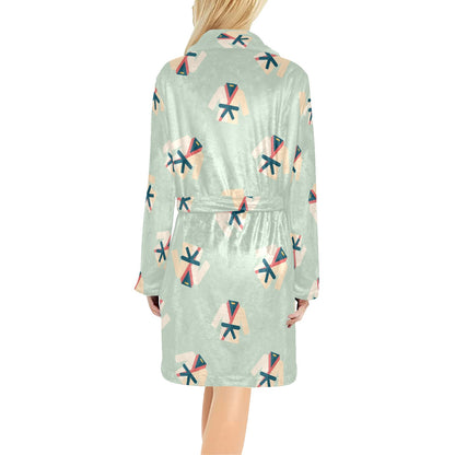 Karate Pattern Print Design 02 Women's Fleece Robe