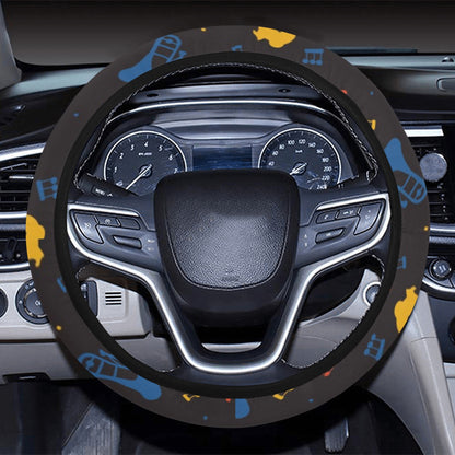 Saxophone Print Design LKS407 Steering Wheel Cover with Elastic Edge