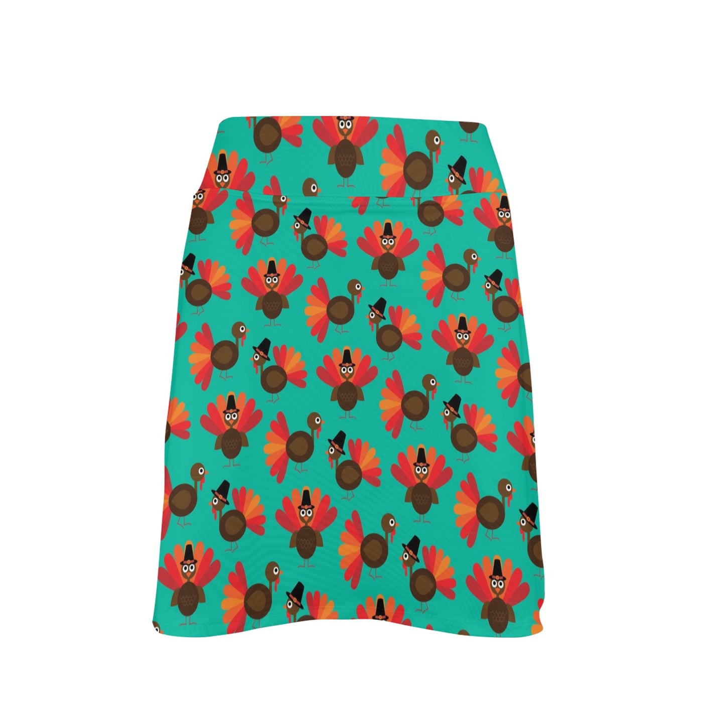 Thanksgiving Print Design LKS307 17" Golf & Pickleball Skort with Pockets