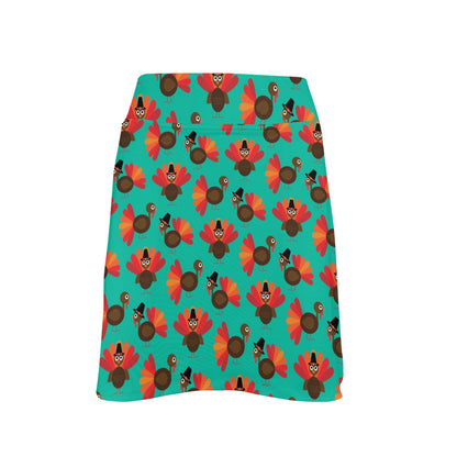 Thanksgiving Print Design LKS307 17" Golf & Pickleball Skort with Pockets