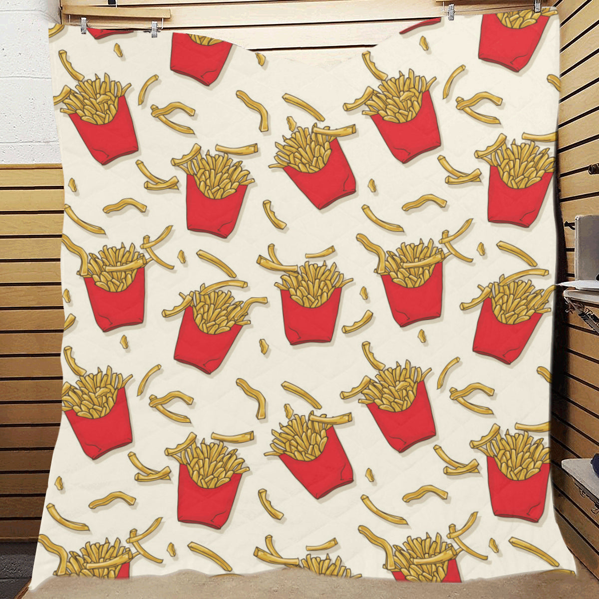 French Fried Pattern Print Design 01 Premium Quilt