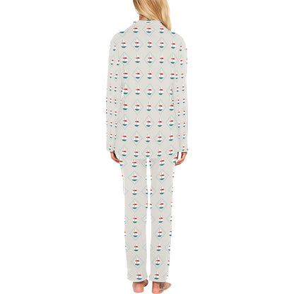 Sailboat Print Design LKS301 Women's Long Pajama Set