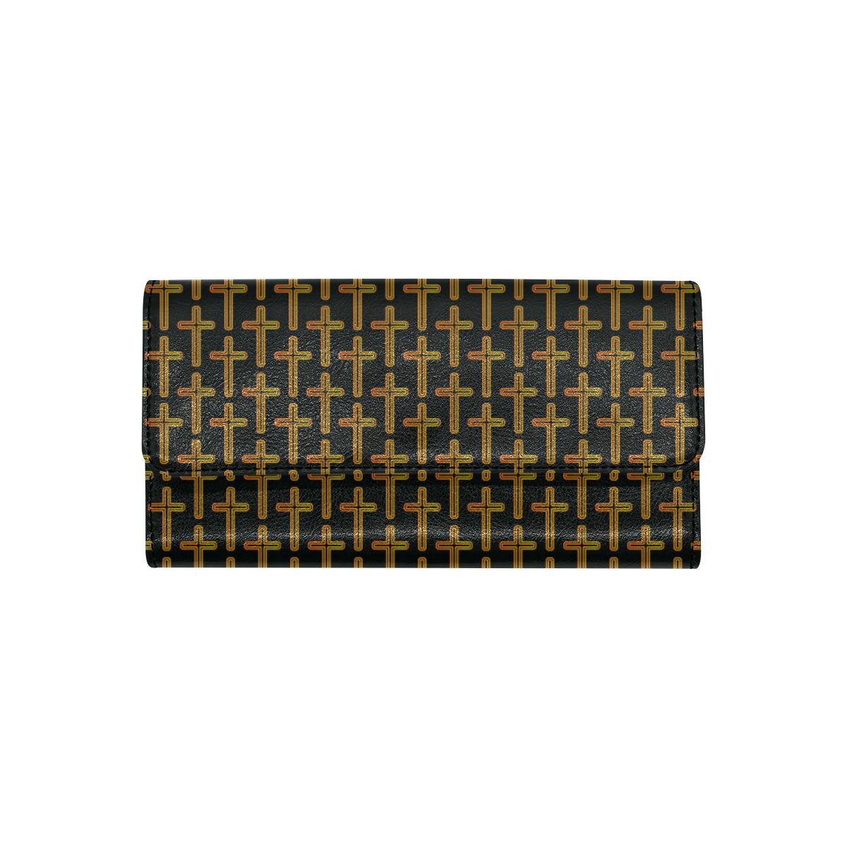 Cross Pattern Print Design 02 Women's Trifold Wallet