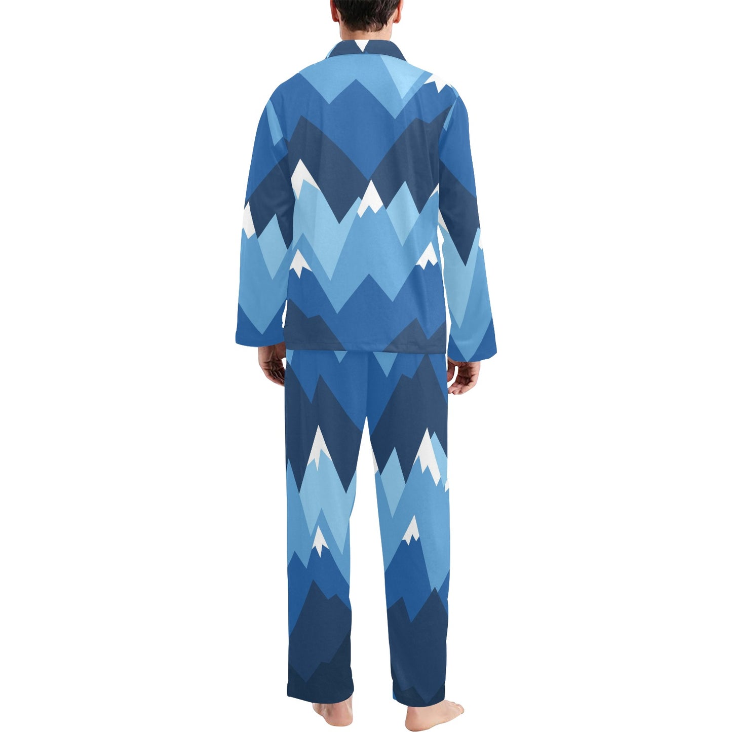 Mountain Pattern Print Design 04 Men's Long Pajama Set