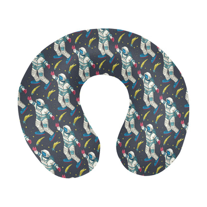 Astronaut Pattern Print Design 04 U-Shaped Travel Neck Pillow