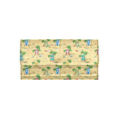 Beach Themed Pattern Print Design 01 Women's Trifold Wallet