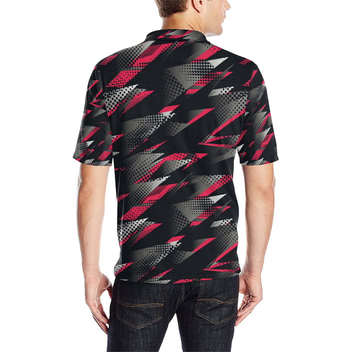 Racing Style Pattern Print Design A04 Men Polo Shirt