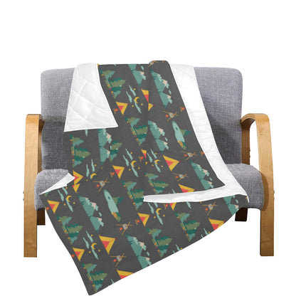 Camping Tent Pattern Print Design 03 Premium Quilt