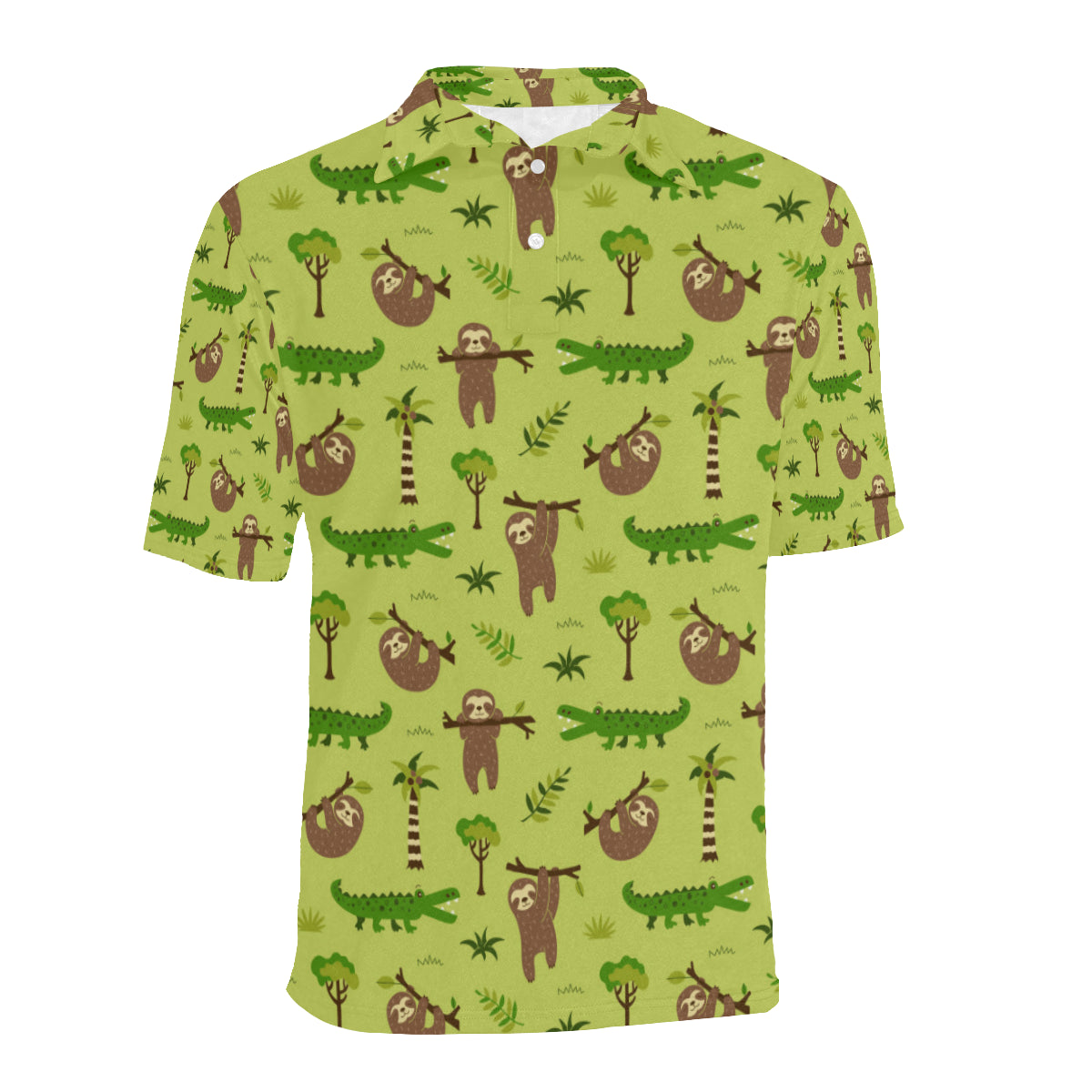 Alligator Pattern Print Design 04 Men Polo Shirt