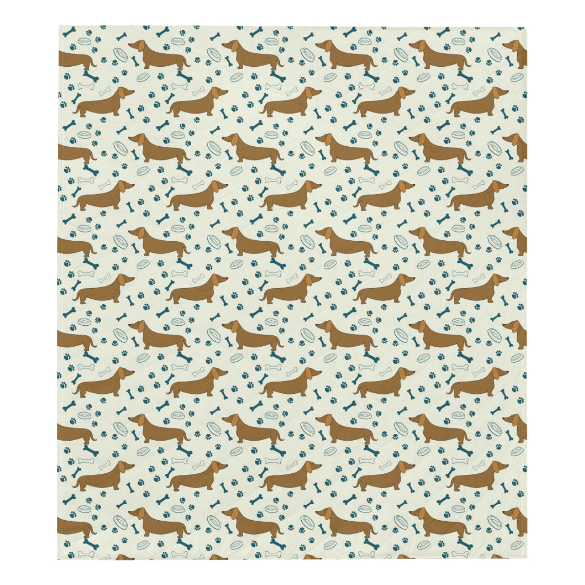 Dachshund Pattern Print Design 01 Premium Quilt