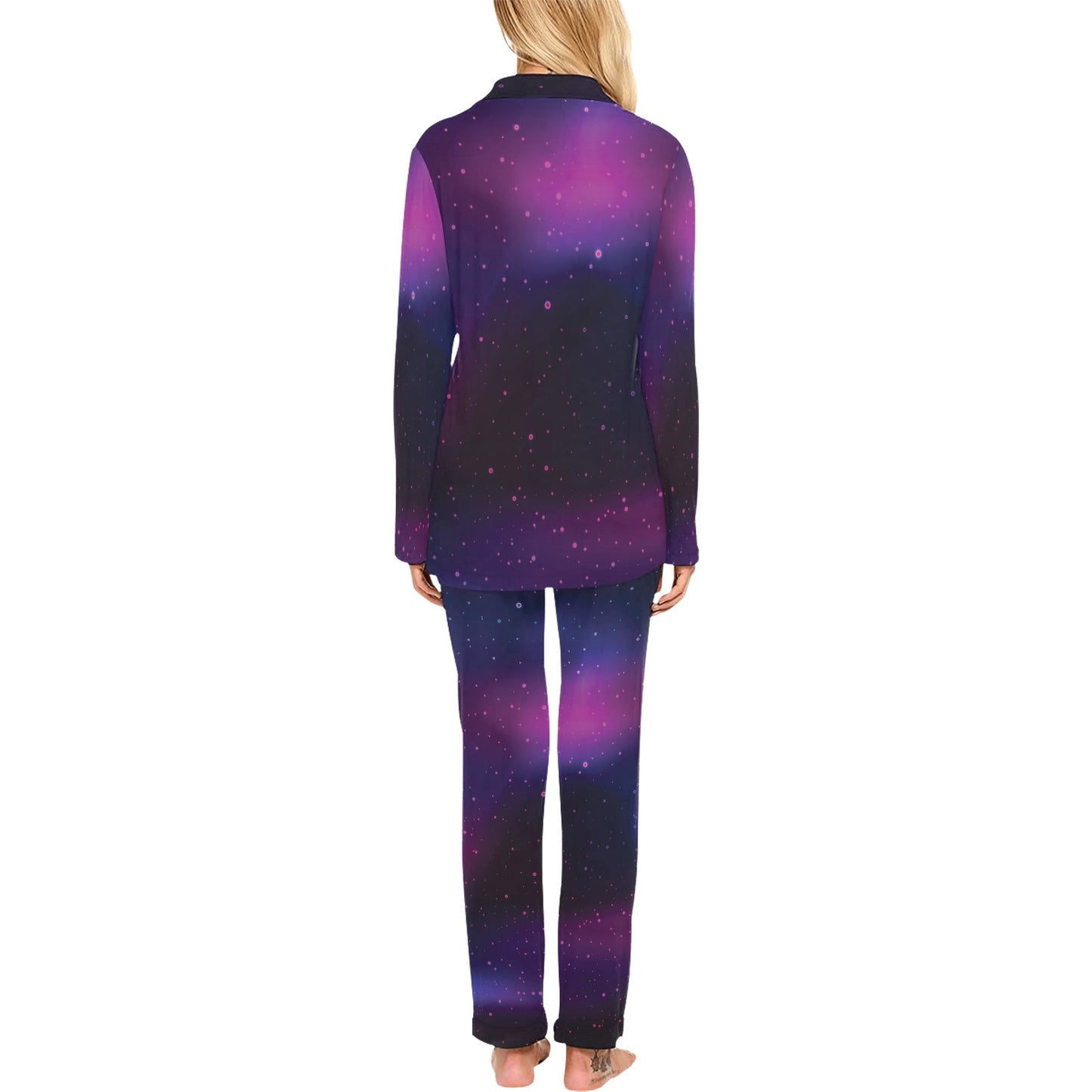 Night sky Pattern Print Design A04 Women's Long Pajama Set