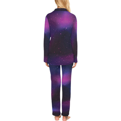 Night sky Pattern Print Design A04 Women's Long Pajama Set