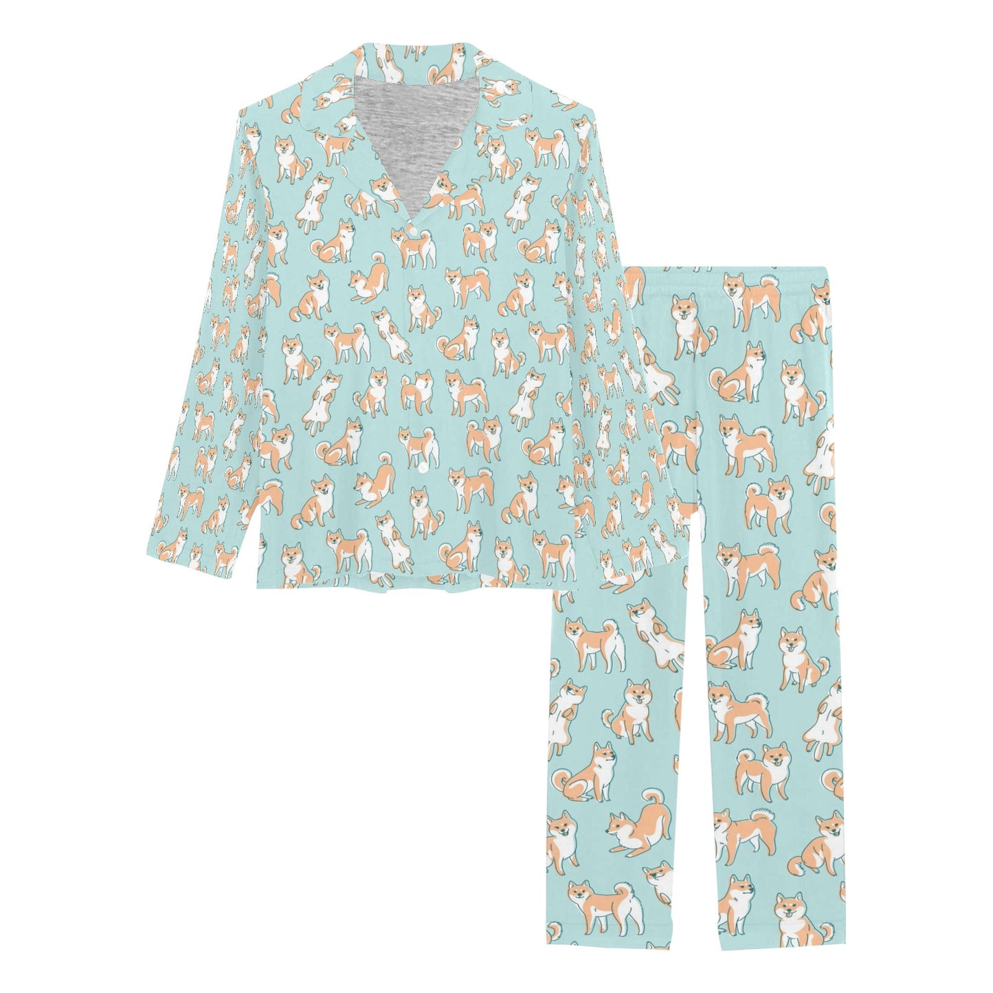 Shiba Inu Print Design LKS304 Women's Long Pajama Set