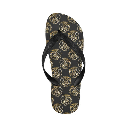 Skeleton Dragon Print Design LKS306 Flip Flops