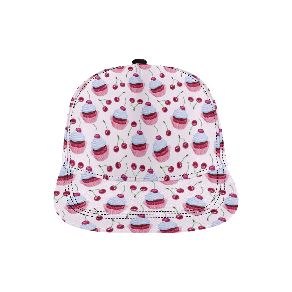 Cherry Cupcake Pink Pattern Snapback Cap