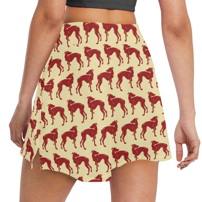Whippets Print Design LKS301 17" Golf & Pickleball Skort with Pockets