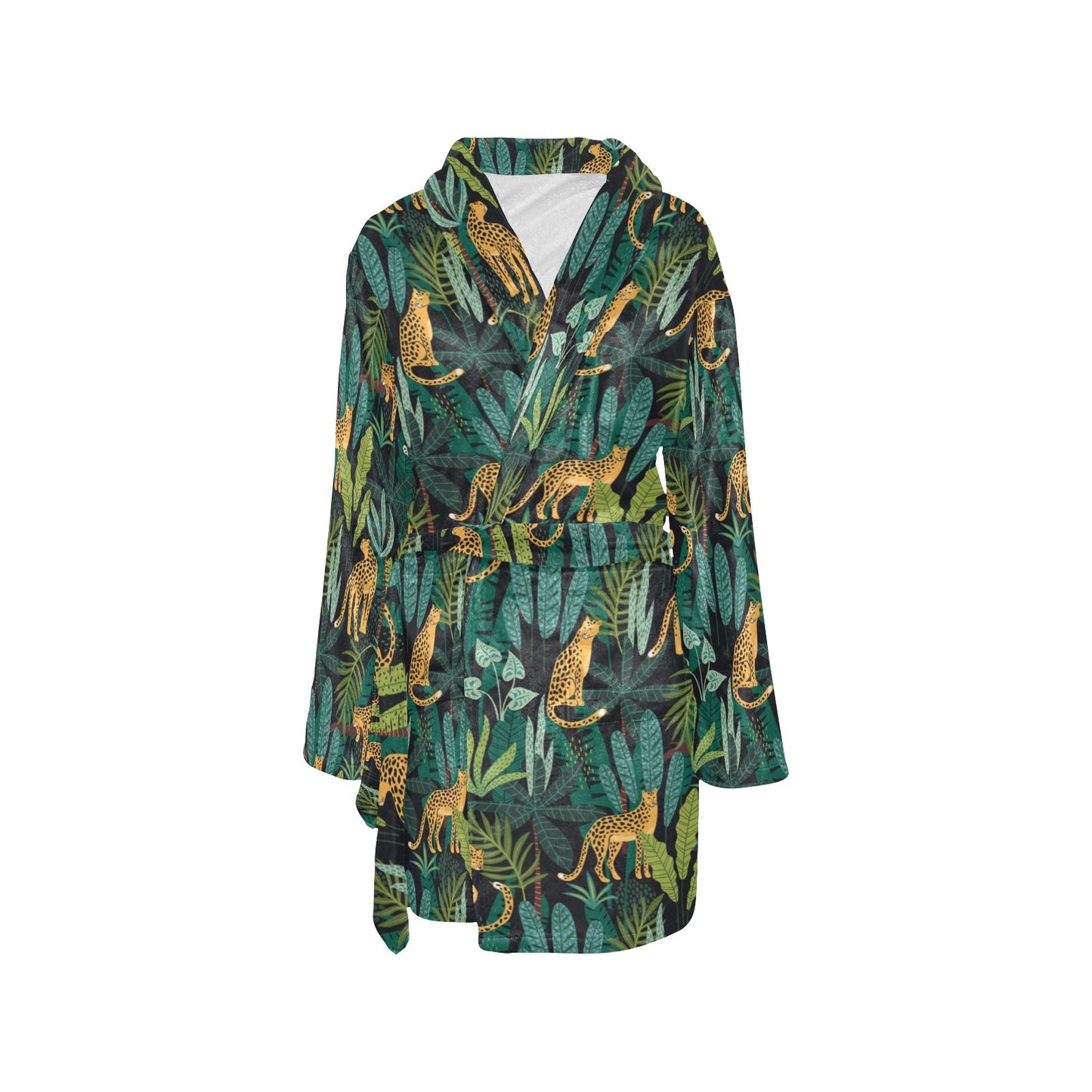 Jaguar Jungle Pattern Print Design 03 Women's Fleece Robe