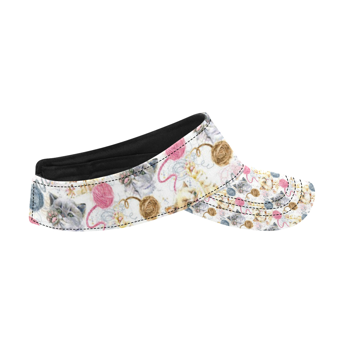 Cat Playing Yarn Pattern Print Design 07 Unisex Sun Visor