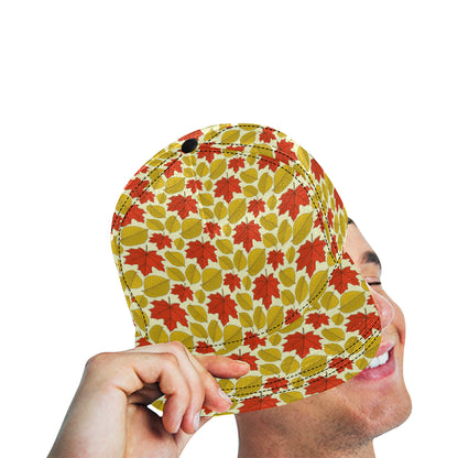 Elm Maple Leave Print Pattern Snapback Cap