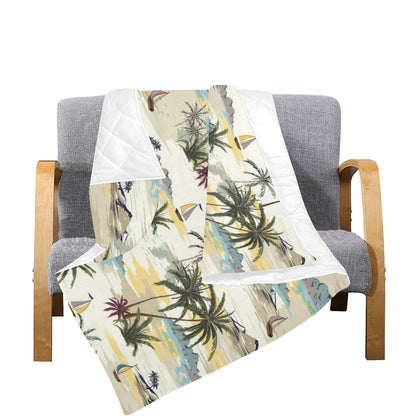 Palm Tree Beach Print Premium Quilt