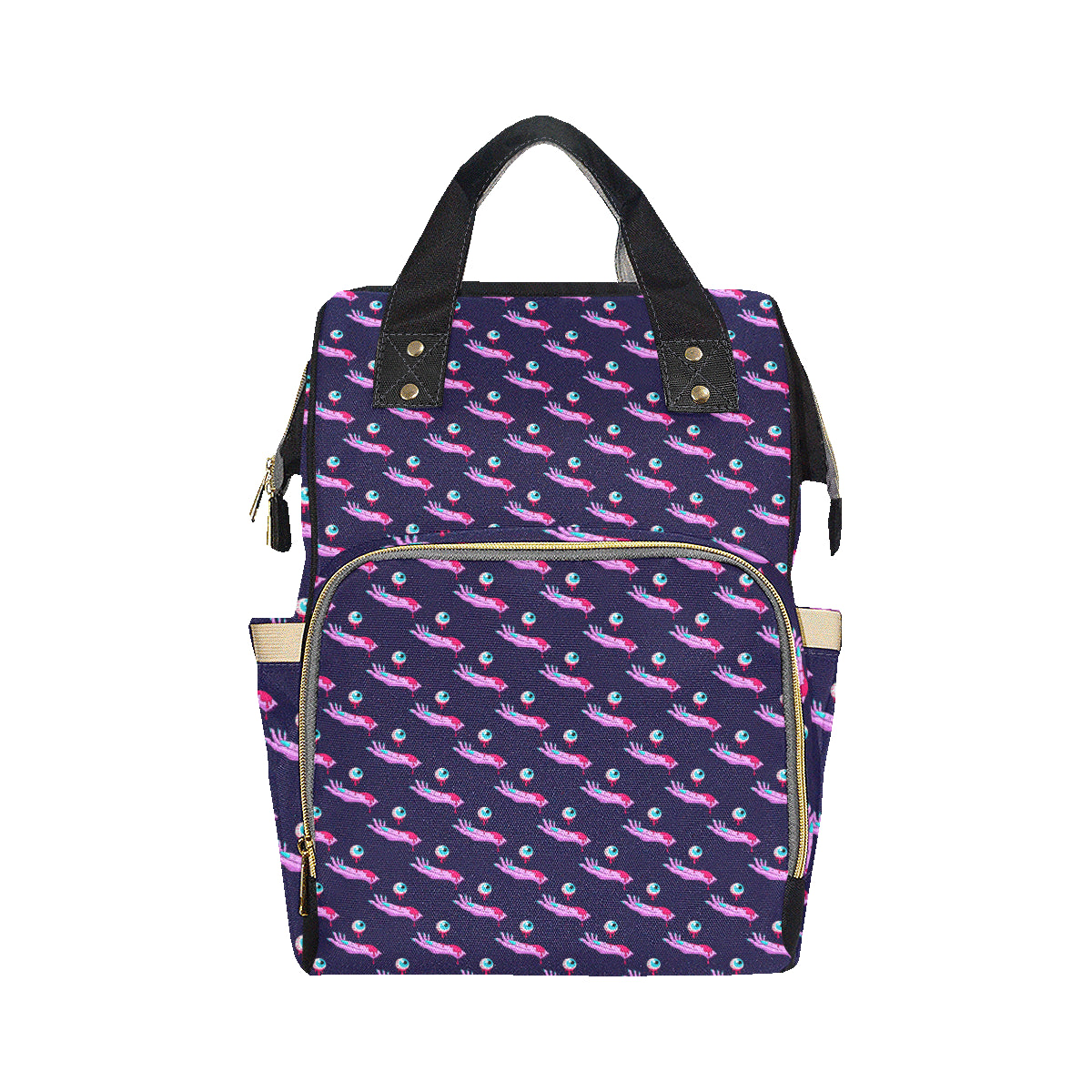 Zombie Pink Hand Design Pattern Print Diaper Bag Backpack