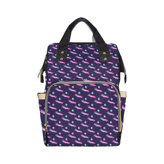 Zombie Pink Hand Design Pattern Print Diaper Bag Backpack