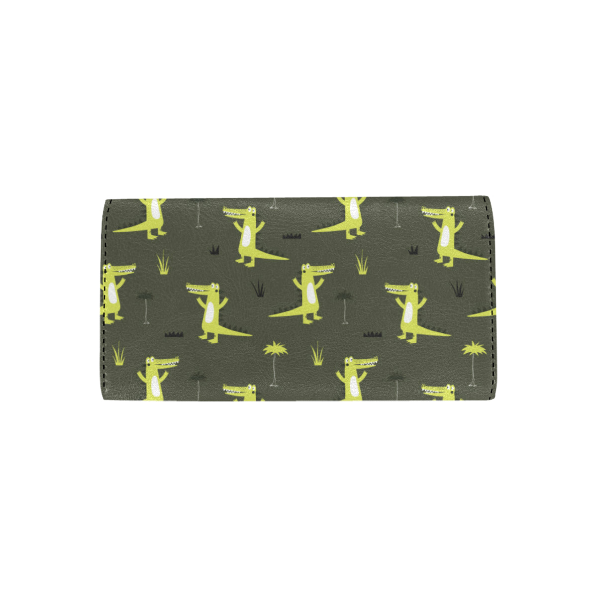 Alligator Pattern Print Design 05 Women's Trifold Wallet