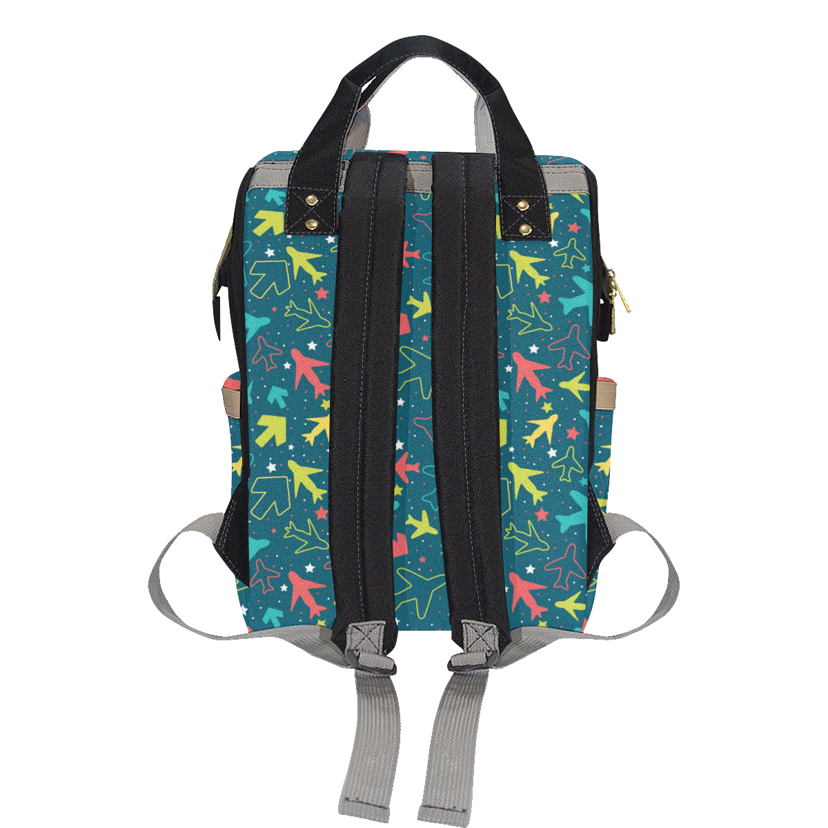 Airplane Pattern Print Design 05 Diaper Bag Backpack
