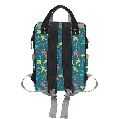 Airplane Pattern Print Design 05 Diaper Bag Backpack