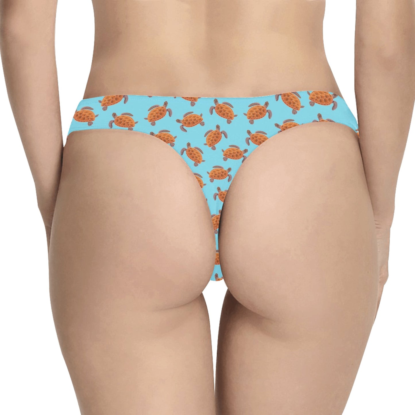 Brow Sea Turtle Print Pattern Women's Thongs