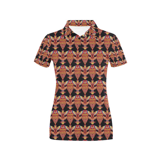 Totem Pole Print Women's Polo Shirt