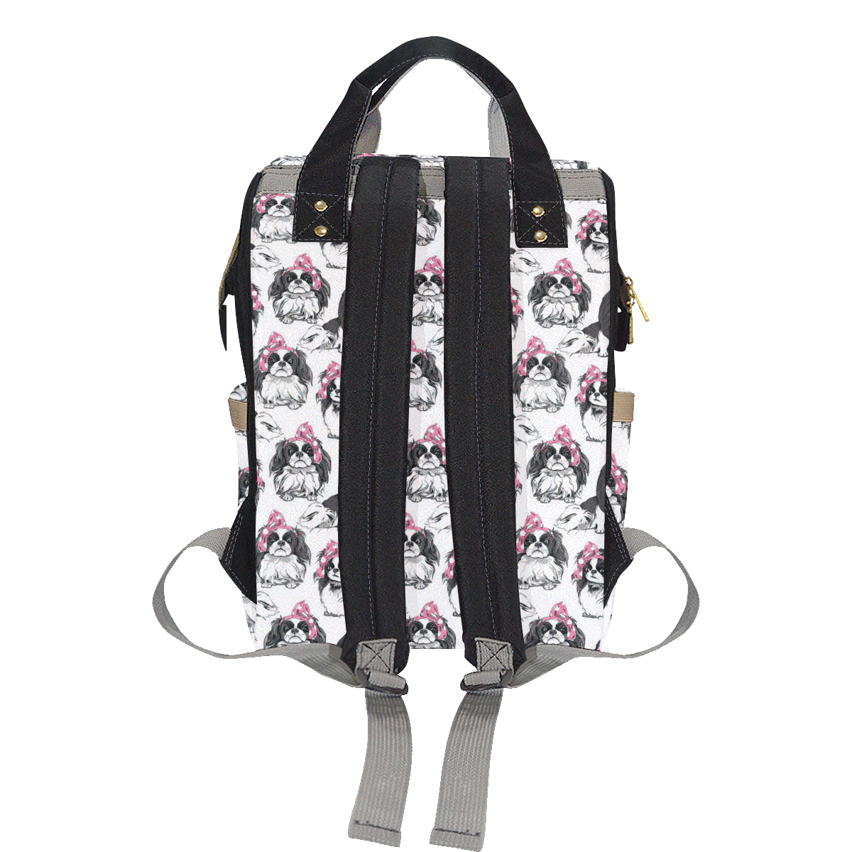 Japanese Chin Pattern Print Design 01 Diaper Bag Backpack